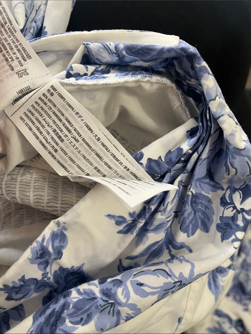 Abercrombie & Fitch White Maxi Skirt with Blue Floral Print - Picture 13 of 15